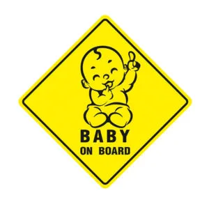 Sticker Baby on board Happy