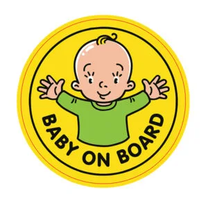 Sticker baby on board hug