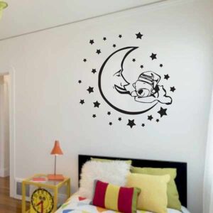 Sticker Cameră Copil "Luna și stelele".