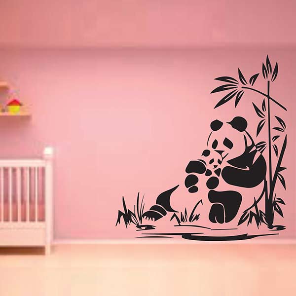 Sticker Cameră Copil "Panda Mama și Copil"