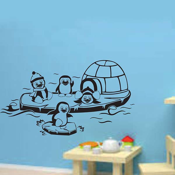 Sticker Cameră Copil "Povești pinguini"