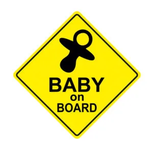 Sticker Baby on board Suzetă
