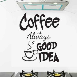 Sticker decorativ "Coffee text Good idea"