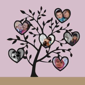 Copac pozele familiei cu inimioare