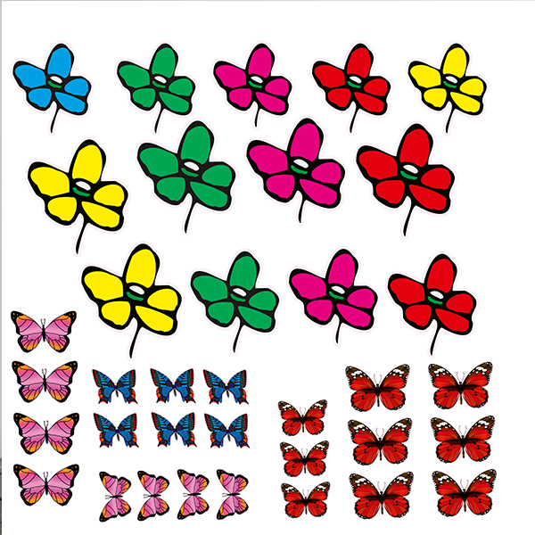 Sticker Autocolant Flori & fluturași