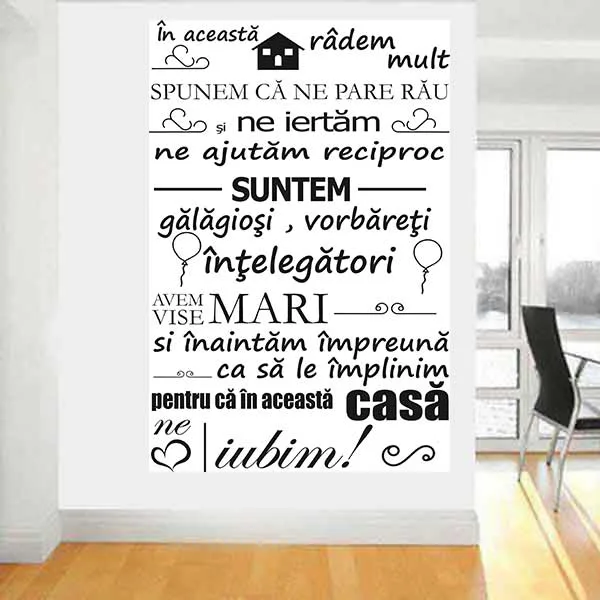 la-noi-acasa-3-sticker-motivational Sticker decorativ "La noi acasă"