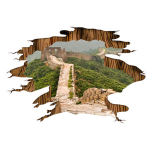 Autocolant 3D gaura podea zid chinezesc