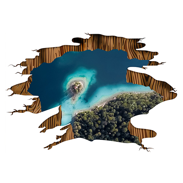 Autocolant 3D gaura podea ocean